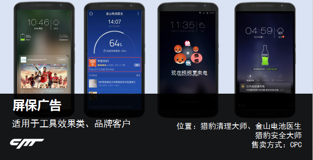 獵豹推廣的屏保廣告樣式