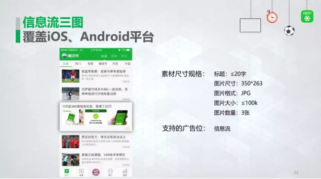 懂球帝推廣展現樣式