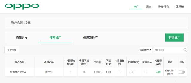 oppo搜索廣告投放操作指南