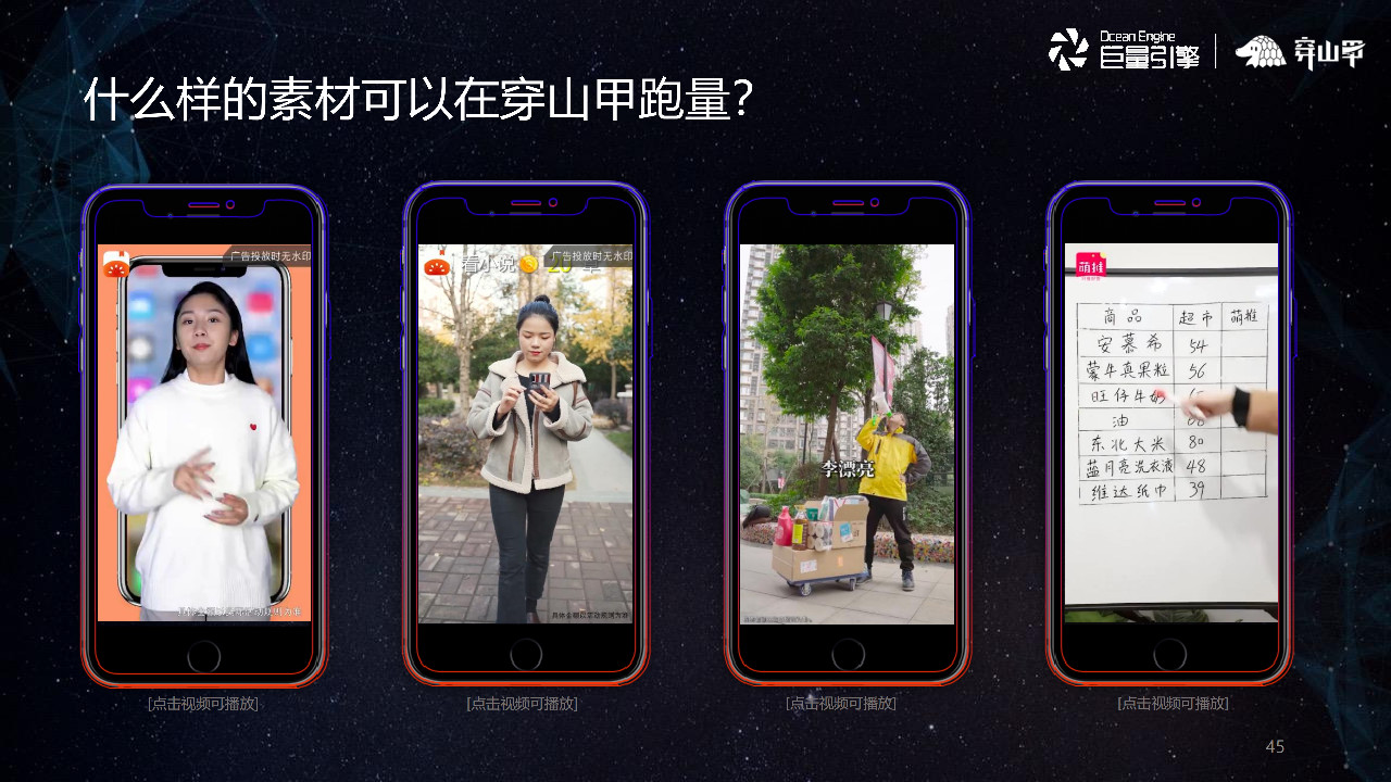 什么樣的素材可以在穿山甲跑量
