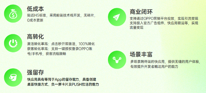 快應用是基于OPPO手機硬件平臺的新型應用形態。