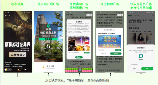 引入OPPO聯盟優質廣告主，為內容品類快應用提供高質量、定制化的聯盟廣告類型。