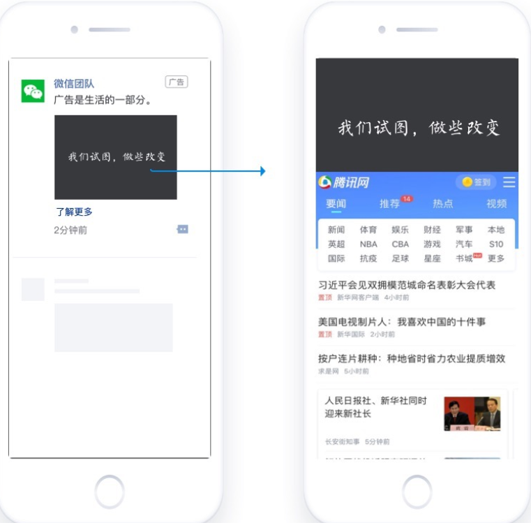 使用廣告外層創(chuàng)意素材，和自定義內(nèi)嵌h5進(jìn)行自動拼接，需要填寫分享標(biāo)題、描述、內(nèi)嵌h5地址； 為保證拼接內(nèi)容完整性，頂部素材建議用800*800（1:1）圖片規(guī)格或橫版視頻。