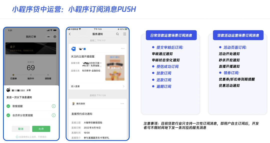 小程序貸中運營:小程序訂閱消息PUSH