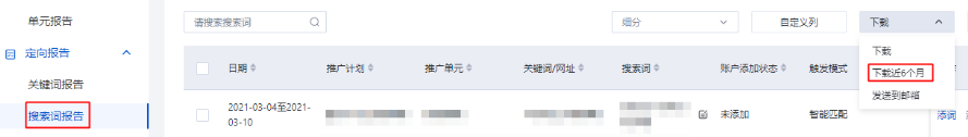 下載搜索詞報告