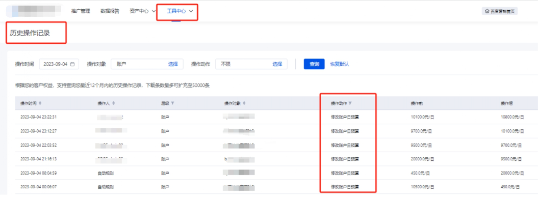 推廣后臺設置賬戶預算