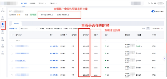 查看入口:推廣管理-計劃/創意