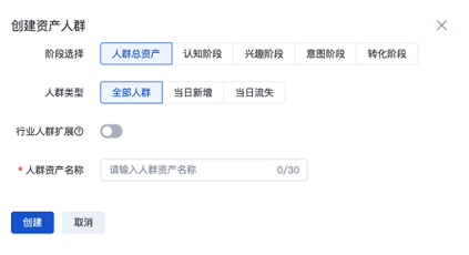 支持圈選各階段人群、當日新增人群、當日流失人群。