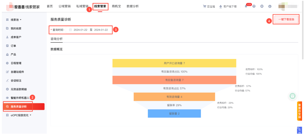 線索管家服務(wù)質(zhì)量診斷功能設(shè)置