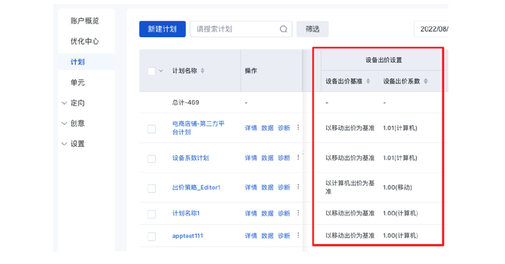 設(shè)備出價(jià)基準(zhǔn)和設(shè)備出價(jià)系數(shù)下線|百度廣告