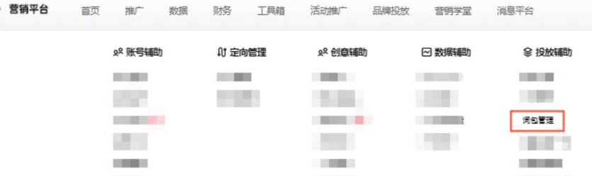 OPPO搜索廣告自定義詞包入口