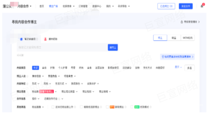 小紅書廣告尋找內容合作博主