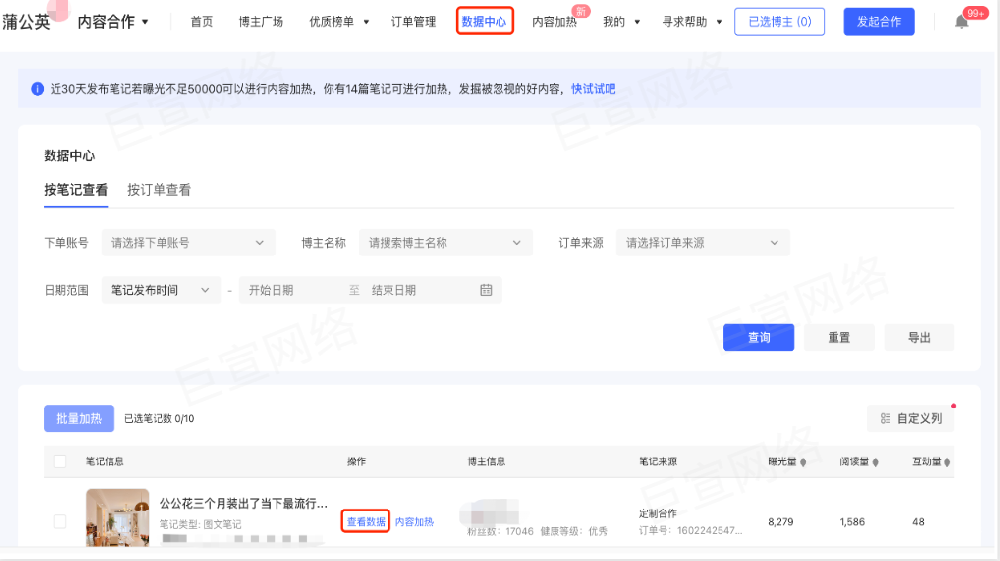 小紅書廣告數據中心