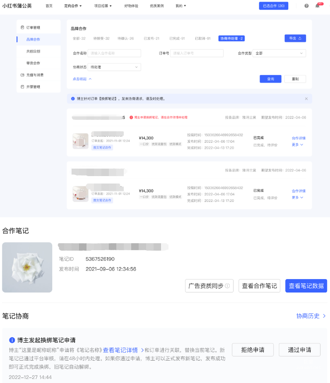 小紅書廣告筆記協商