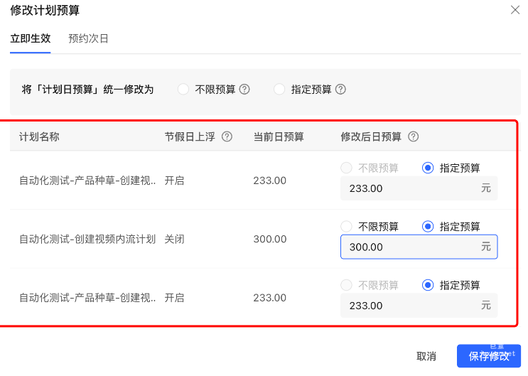 小紅書廣告修改計劃預算