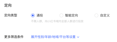 小紅書廣告定向
