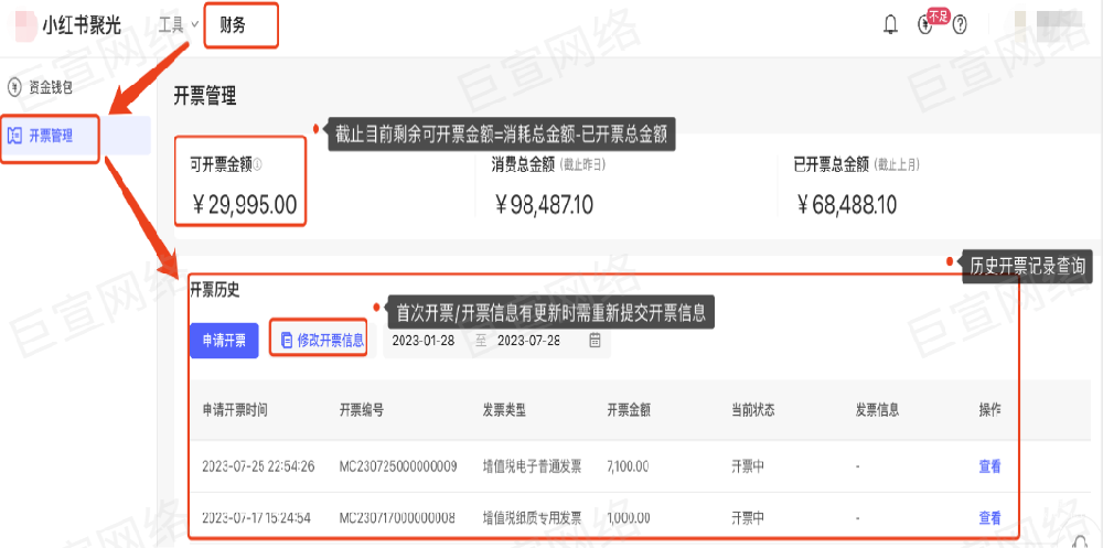 小紅書廣告開票管理