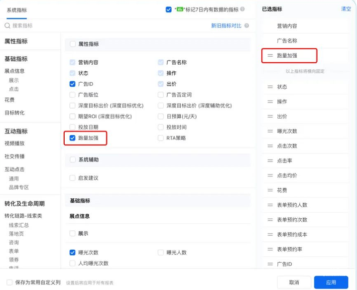 騰訊廣告跑量加強報表